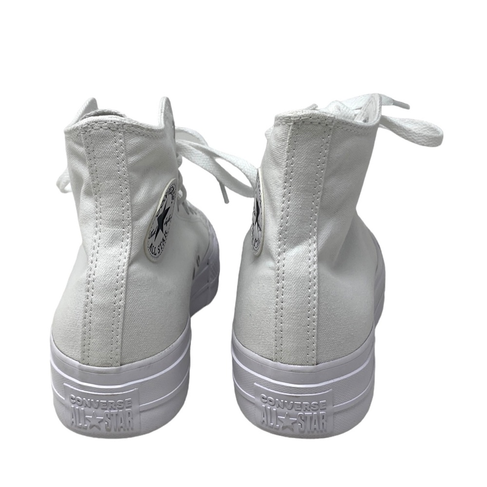 Converse Ctas Lift Platform White For Women Canvas Shoes High Custom 173149CWWWW - Picture 4 of 8